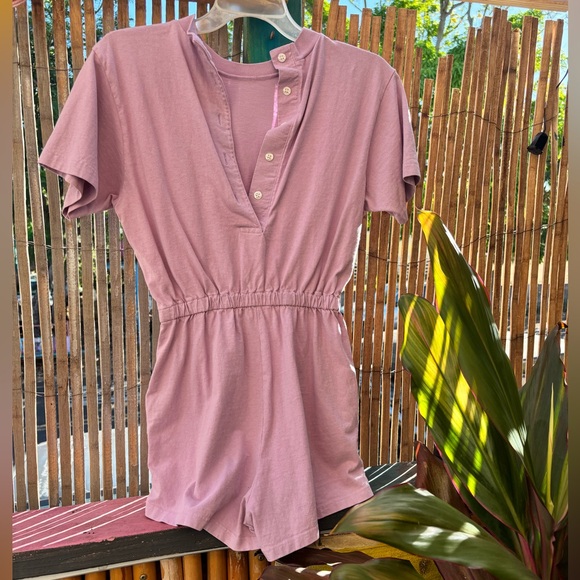 NWOT LOS ANGELES APPAREL GARMENT DYE T-SHIRT ROMPER In Lavender Sz Small - Picture 5 of 13